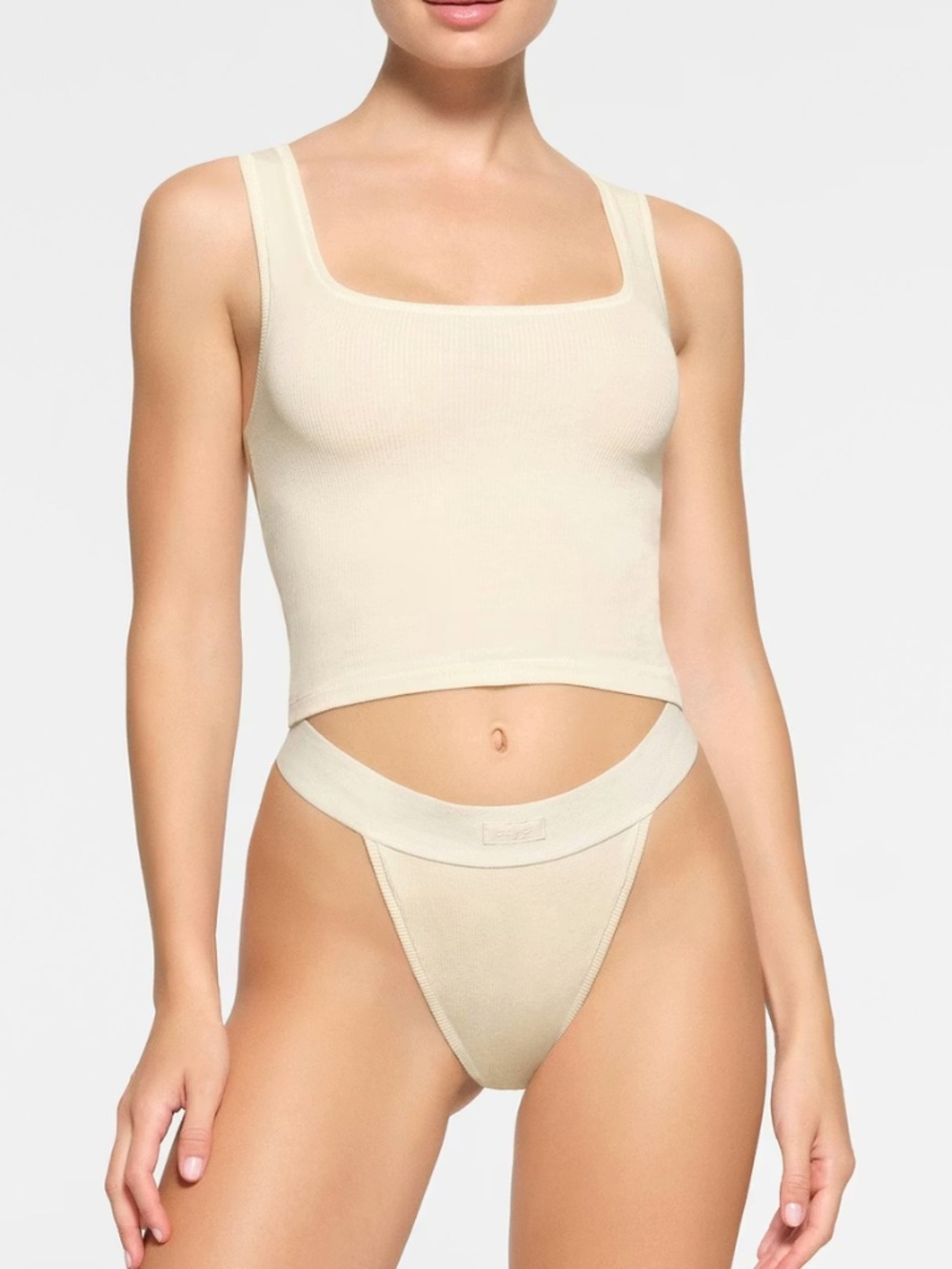Skims Cotton Rib Tank Bone Size S